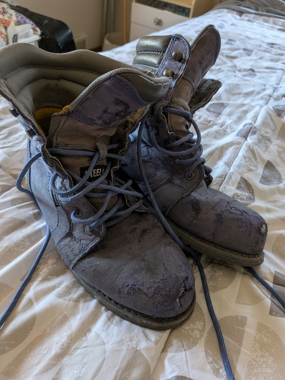 Caterpillar Steel Toe Purple Boots